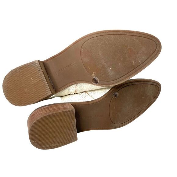 Lucky Brand Lenree distressed leather Bootie Sz 8.5 white boho - Picture 8 of 12